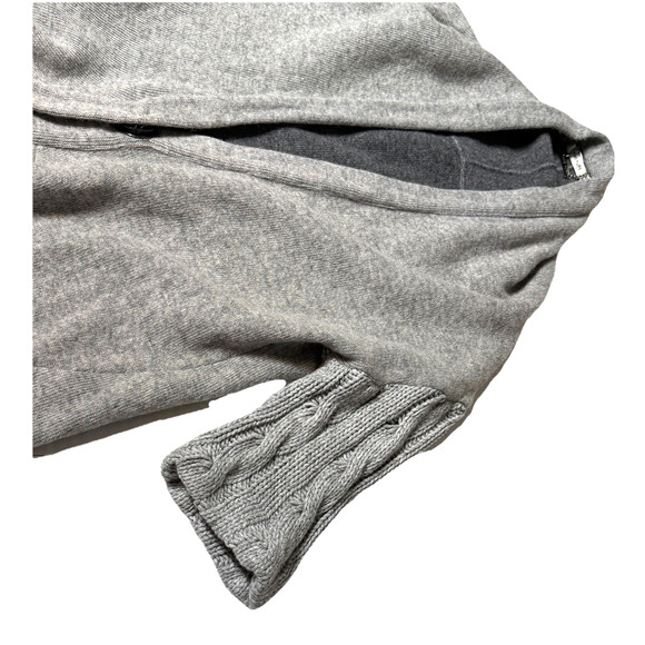 AMS Pure Gray Shawl Collar Cardigan Sweater Small Wool Blend European Designer - Picture 2 of 7